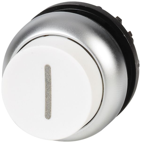 Drucktaste ETN RMQ hoch I weiss, tastend, Ring verchromt