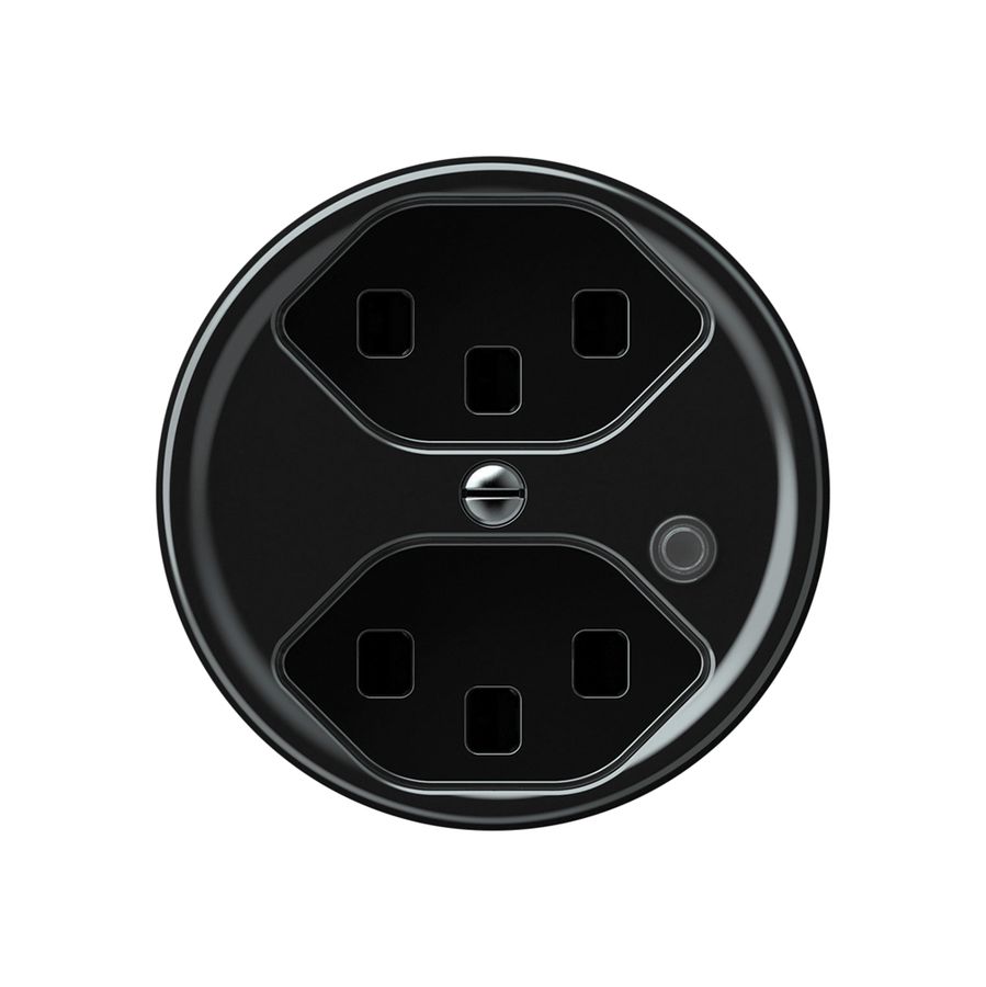 Prise origin 2×type 23 lum.vert 16A 230V 60×60mm noir