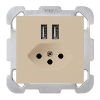 Presa INC 2×USB & T13 kallysto B 2400mA beige