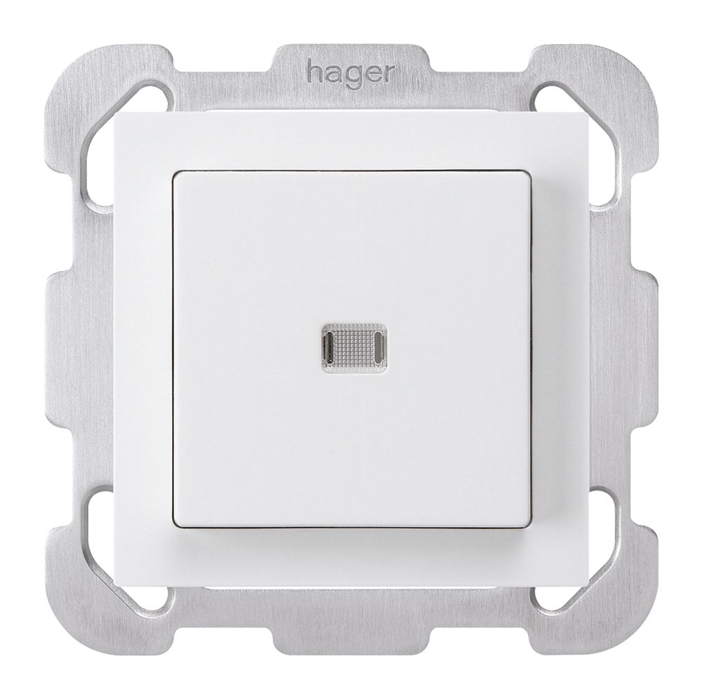 UP-Leuchtdruckschalter kallysto 3/1L weiss mit Befestigungsplatte