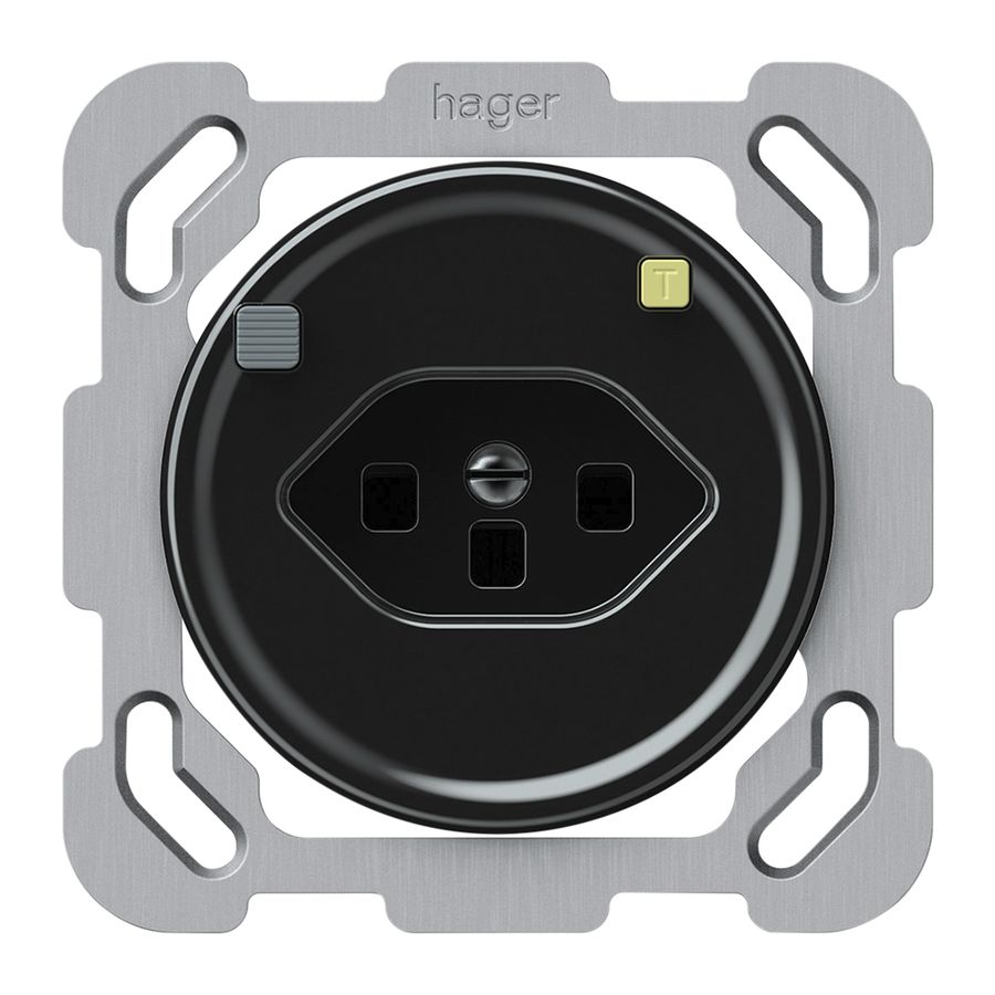 UP-Steckdose FI origin 1×Typ 23 30mA 16A 230V 77×77mm schwarz