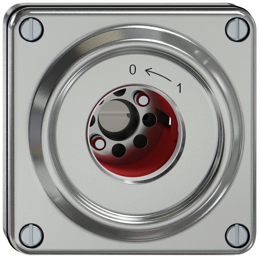 UP-Schwenktaster ELEMENT SNAPFIX® 1P 1S 16A 400V 0<-1 87×87×62mm aluminium