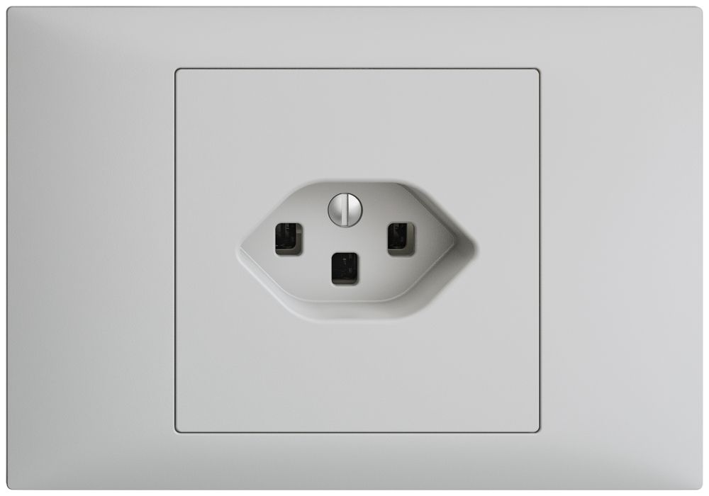 EB-Steckdose EDIZIOdue T23 16A hellgrau, mit Steckklemmen