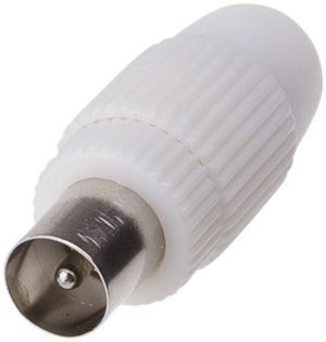 Koaxialstecker R/TV 75Ohm weiss, schraubbar