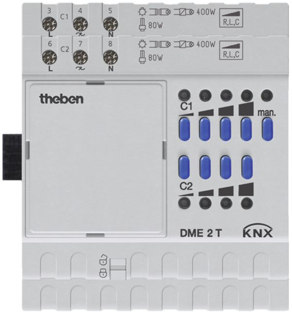 Actionneur-variateur KNX AMD Theben 2×400W module d'ext.
