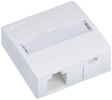 Kit di montaggio AP R&M uscita verticale 2×cat.6A "Speciale", bianco