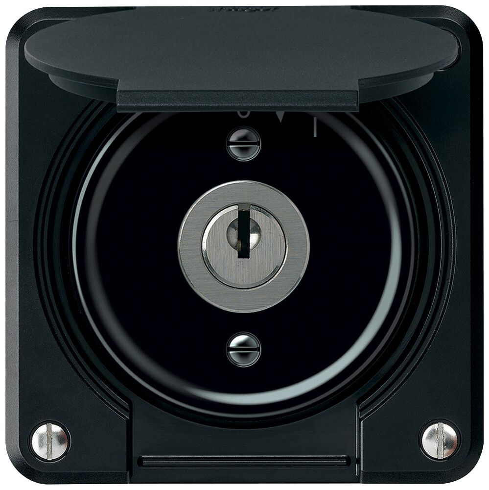 Schlüsselschwenktaster robusto 2P 2NO 20A 250V 86×86mm schwarz