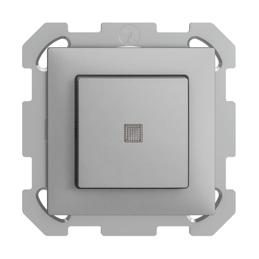 UP-Leuchttaster EDIZIOdue A-R/1P silver, mit Linse, LED gelb