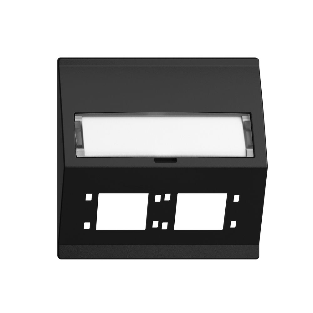 EB-Montageset EDIZIOdue F Schrägauslass 2×R&M Kat.6A/LC spezial, schwarz