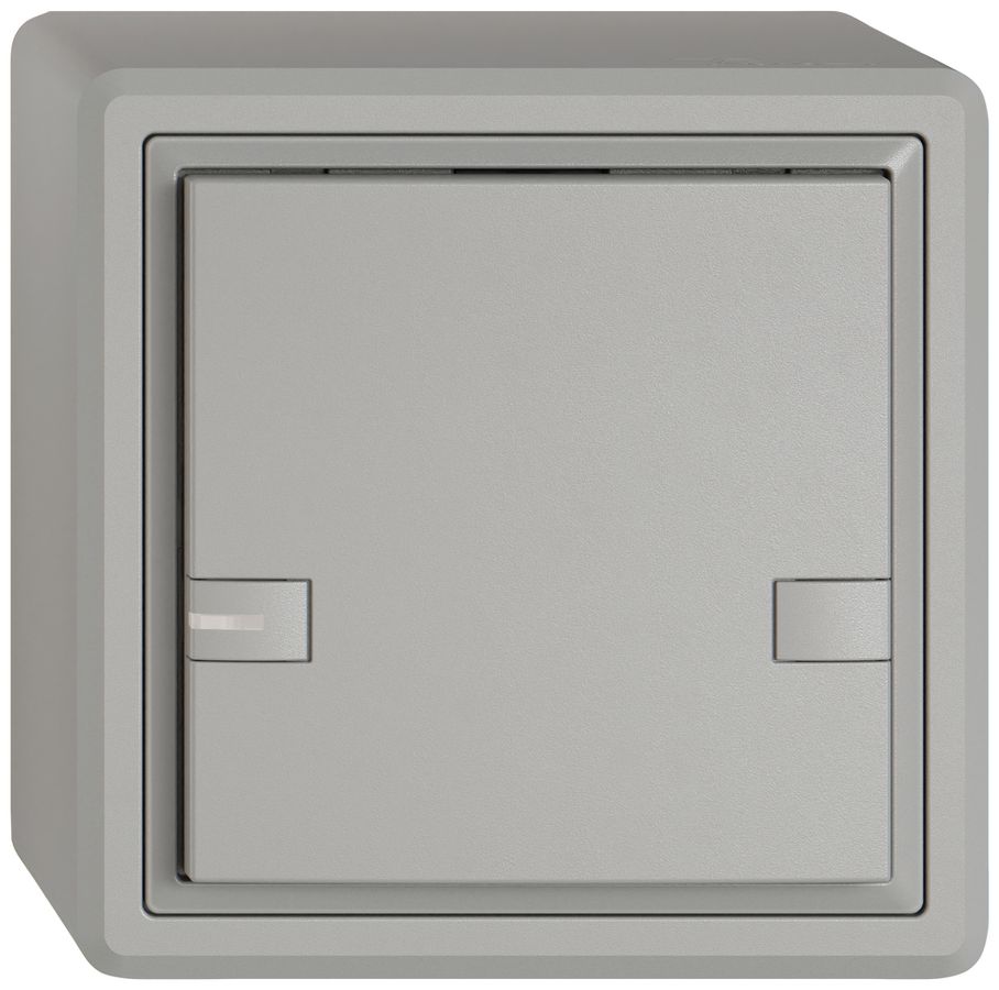 Pulsante universale AP EDIZIO.liv UNI SNAPFIX® 5…48V c.LED blu 1× com.2T grc