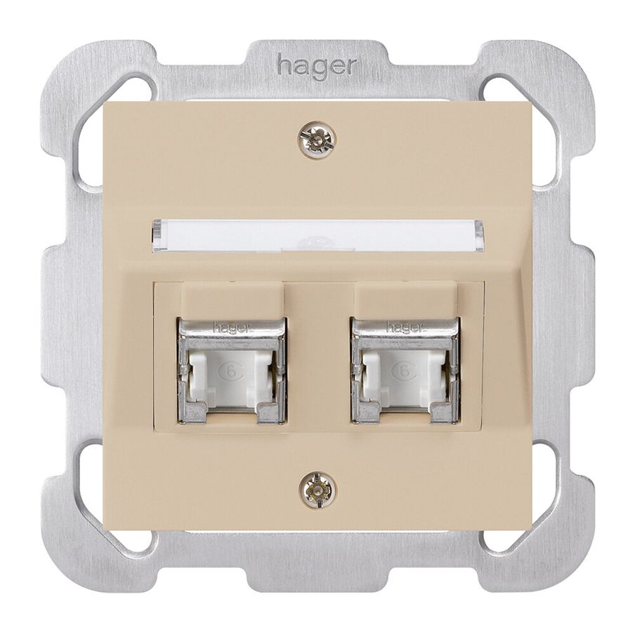 UP-Montage-Set kallysto B Kat.6 2RJ45/s beige