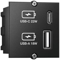 Presa di carica USB INS BACHMANN 1×USB-A 18W 1×USB-C PD 22W 100…250V 5V IP20