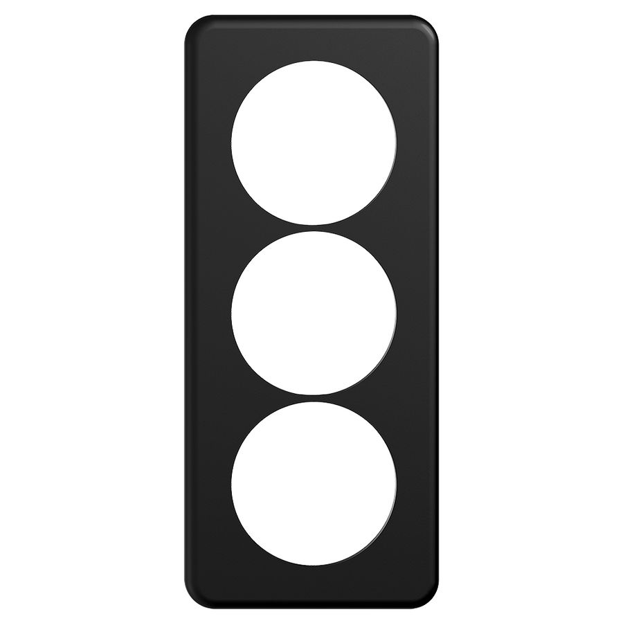 Placca di copertura STANDARDdue 3×1 3×Ø58, nero