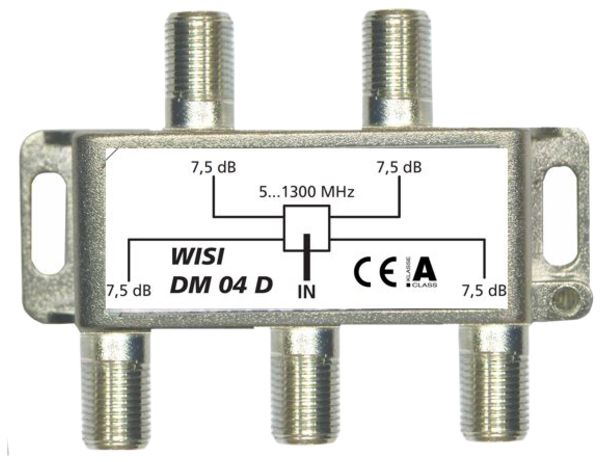 F-Verteiler WISI DM04D 4-fach 7.5dB 5…1300MHz