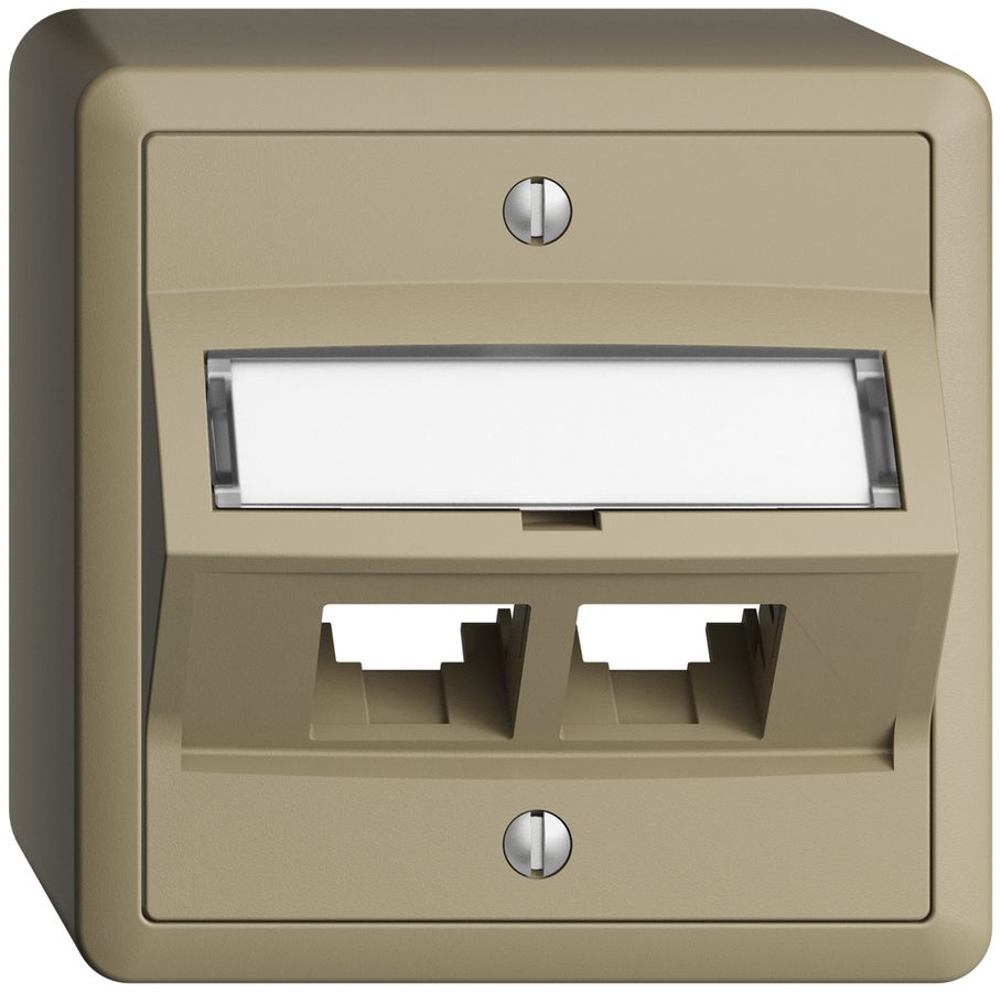 Kit di montaggio AP S-One EDIZIOdue FX per 2×RJ45 obliquo, sand