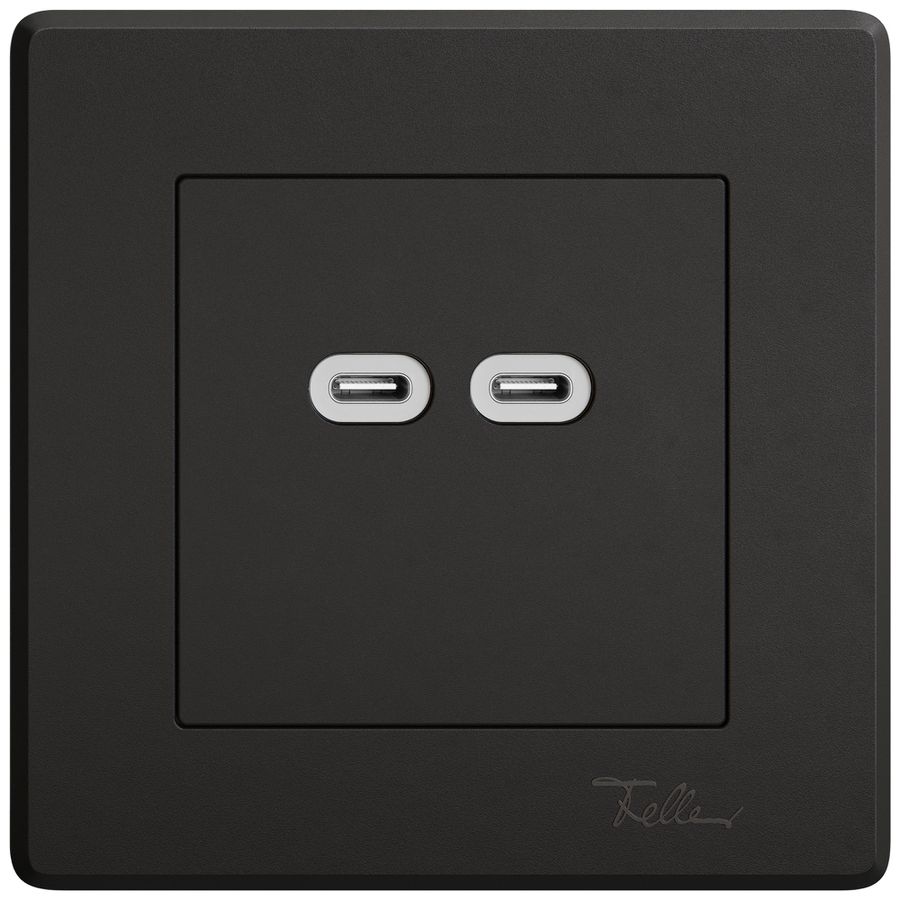 UP-USB-Ladesteckdose EDIZIO.liv SNAPFIX® 230VAC 18W 2×USB Typ C sz