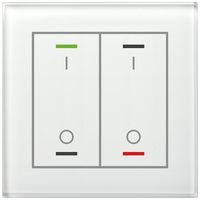 Poussoir KNX RGBW ENC MDT GTL-2TBW.02S 2t/4a temp verre blanc "I/O"
