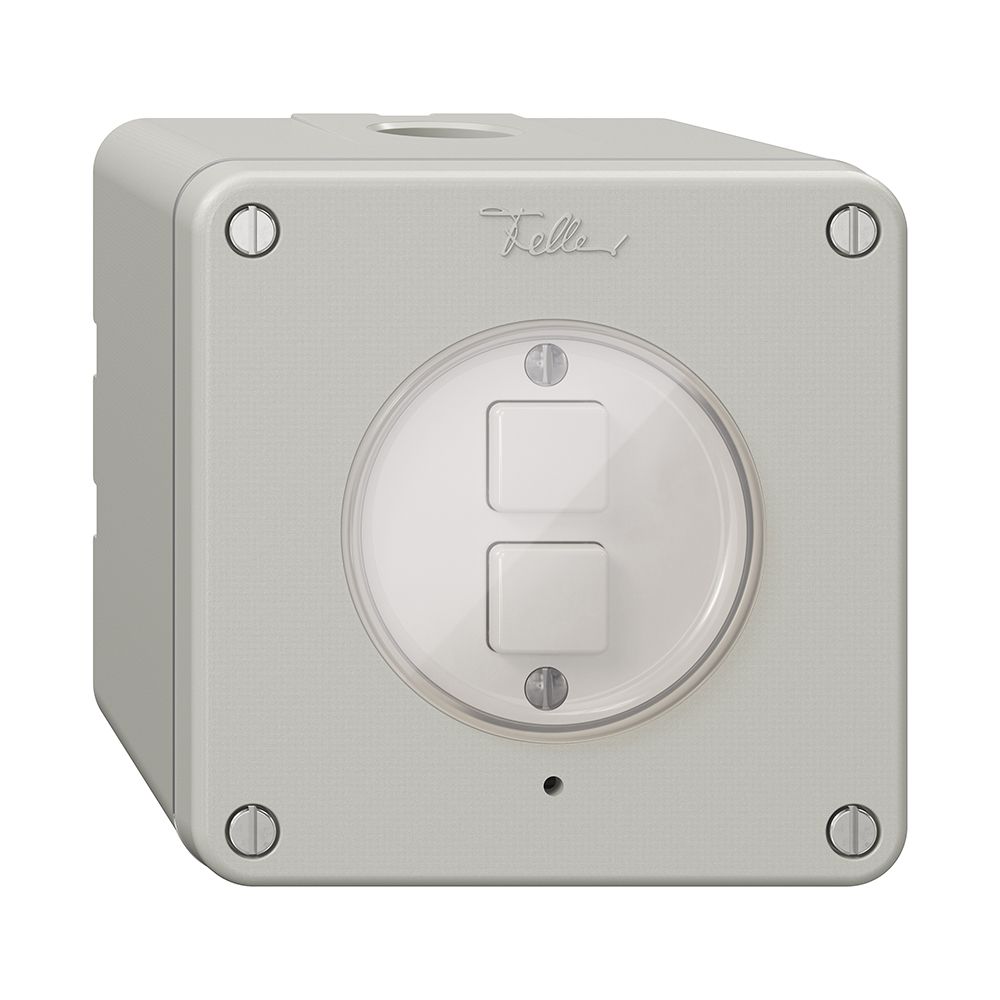 Poussoir KNX NAP 2× NEVO RGB avec sonde de température, gris clair