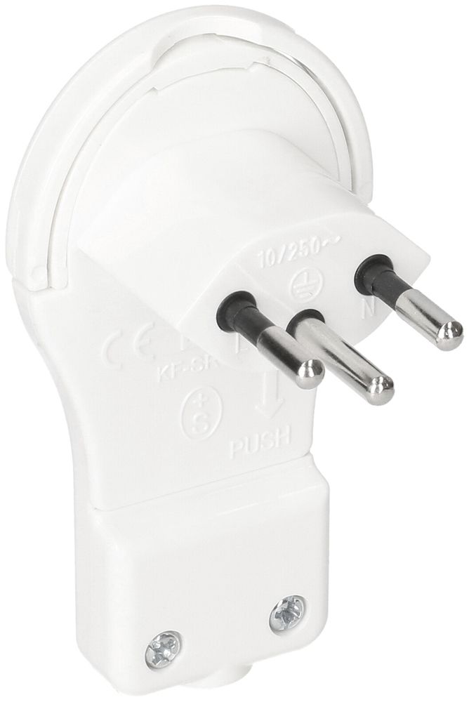 Fiche angulaire type 12 MAX HAURI 230V 10A IP20 blanc