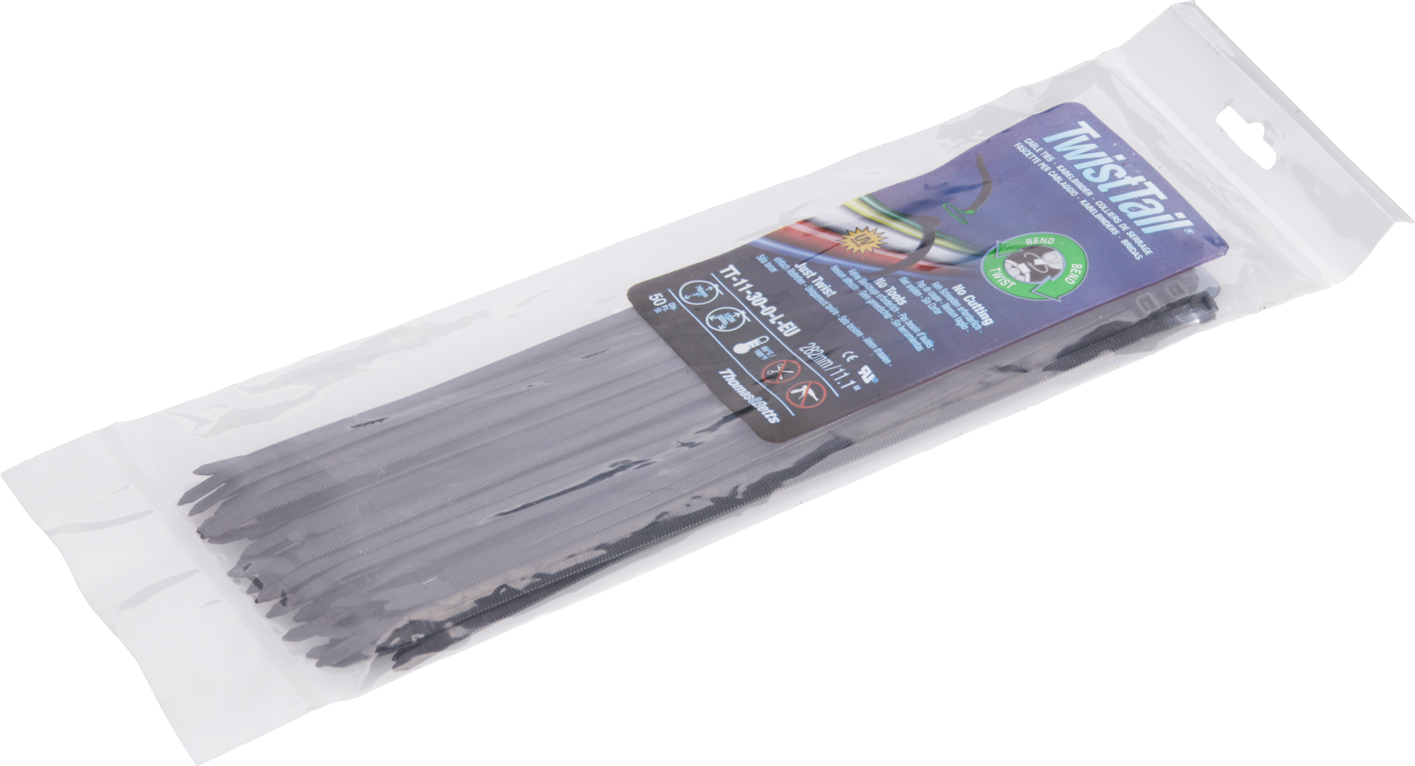 Kabelbinder Twist Tail EFCO TT 4.7×181mm schwarz