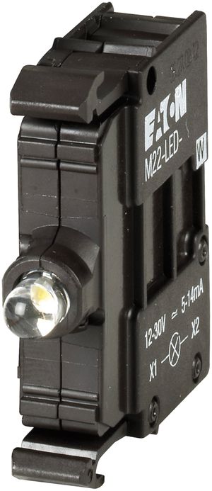 Élément lumineux LED Eaton M22 85…264VAC fixation frontale/raccord. vis blanc