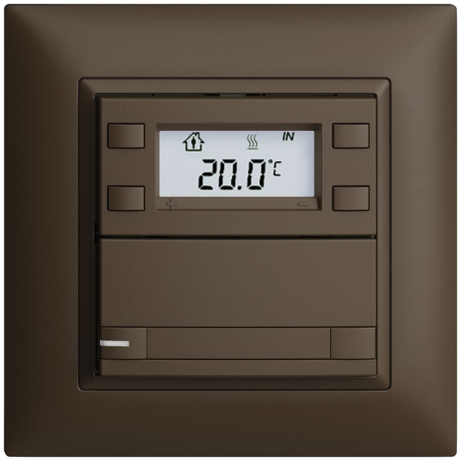 Poussoir RTH ENC KNX 1× EDIZIOdue FMI coffee, avec pap.+LED RGB