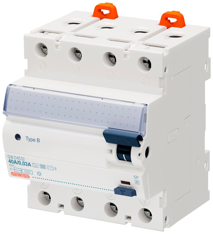 Interruttore differenziale Gewiss 90 RCD 4P 400V 40A 0.03A B 10kA 4UM