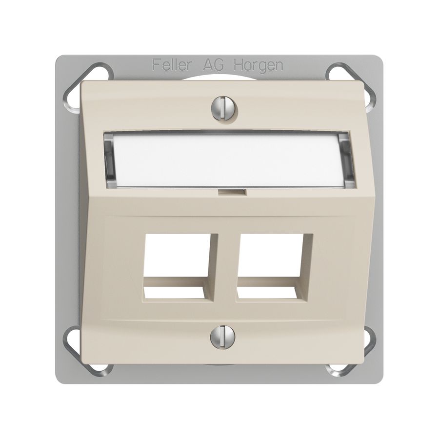 Kit d.montage INC Edue FM.TE, avec capot d.sortie oblique, p.2×Keystone, crema