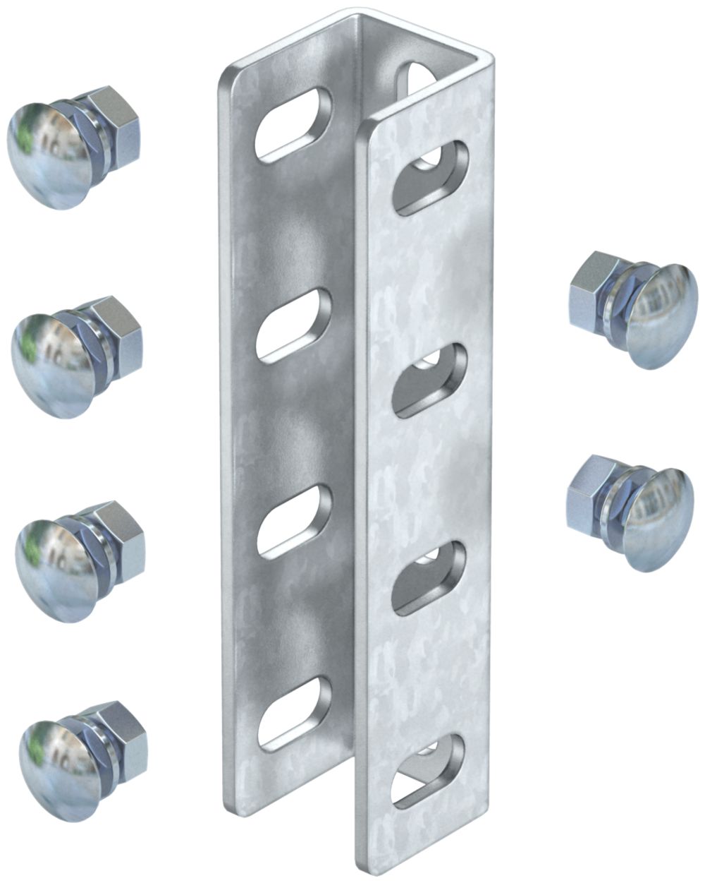 Raccord U montant Bettermann 200×44mm zingué à chaud par immersion