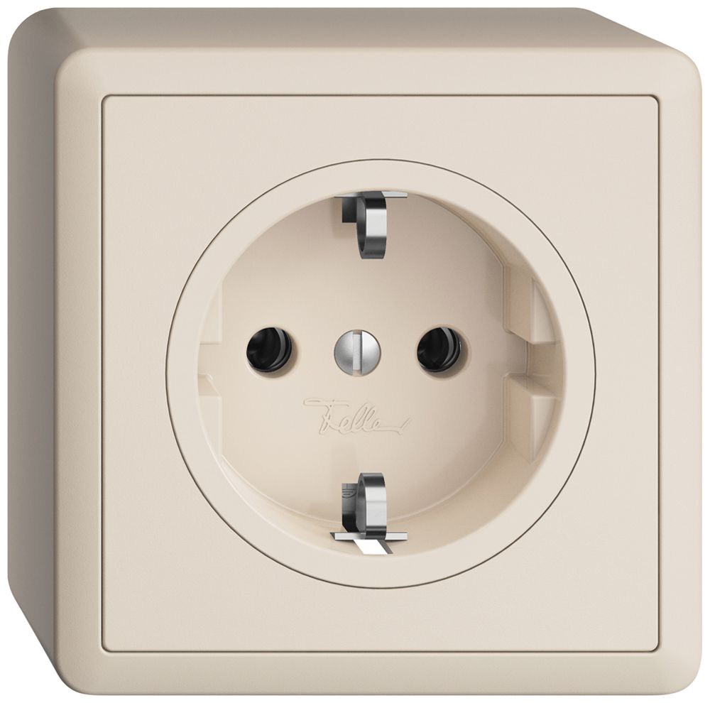 Prise AP Feller EDIZIOdue Schuko 16A 230V 74×74mm crema