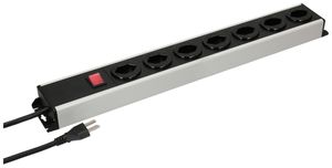 Steckdosenleiste MH POWER LINE 16A Schalter 7×T23 1.5m grau-schwarz