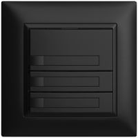 Poussoir ENC KNX 3× EDIZIOdue noir RGB sans LED avec insert papier