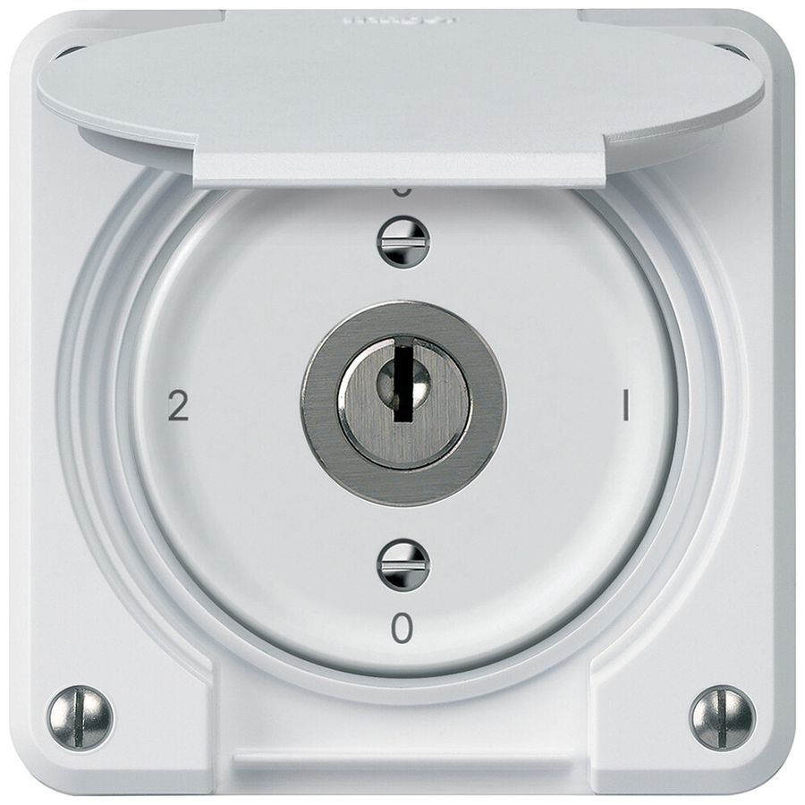 UP-Schlüsselschalter robusto Umschalter 16A 250V 86×86mm weiss