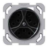 UP-Steckdose origin 3×Typ 23 16A 230V 77×77mm schwarz