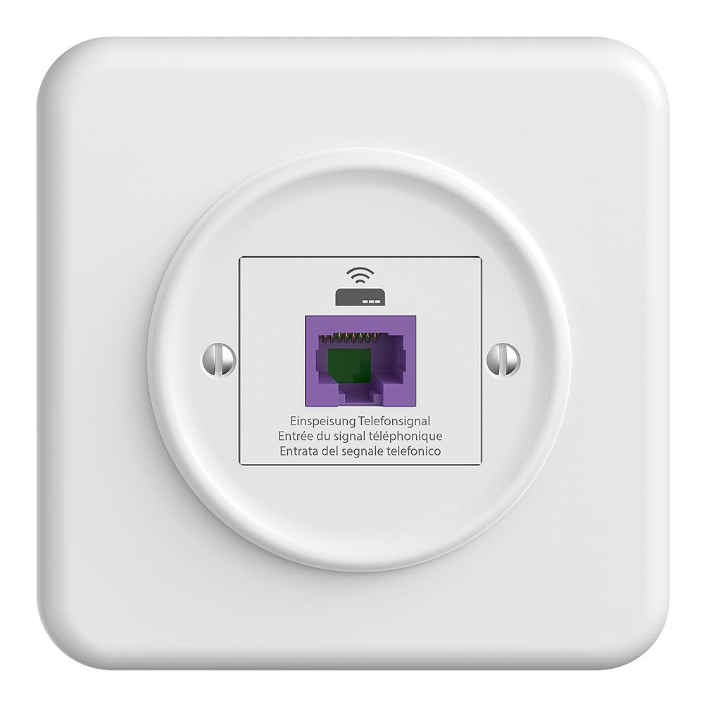 Presa ritorno INC STANDARDdue QMI 1×RJ45 p.Swisscom VoIP, 8 poli, UTP, bianco