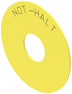 Bezeichnungsschild EAO45, gelb D75 NOT-HALT, selbstklebend