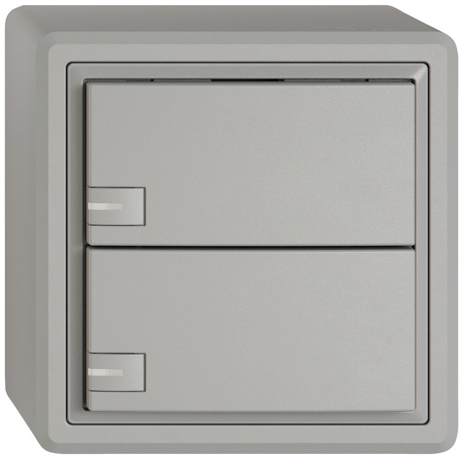 Pulsante universale AP EDIZIO.liv UNI SNAPFIX® c.LED RGB 2× com.1T grc