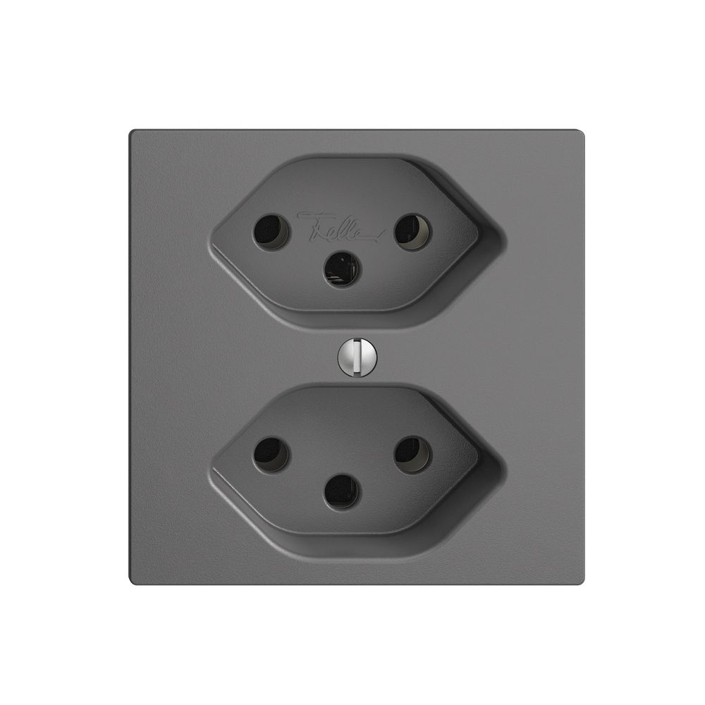 UP-Steckdose EDIZIOdue 2×T13 dunkelgrau