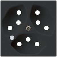 Piastra frontale per presa Hager kallysto 3×T13 illuminato H nero