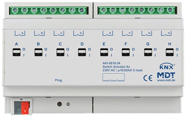 REG-Schaltaktor KNX MDT AKI-0816.04 8-Kan 16A 230VAC 8TE