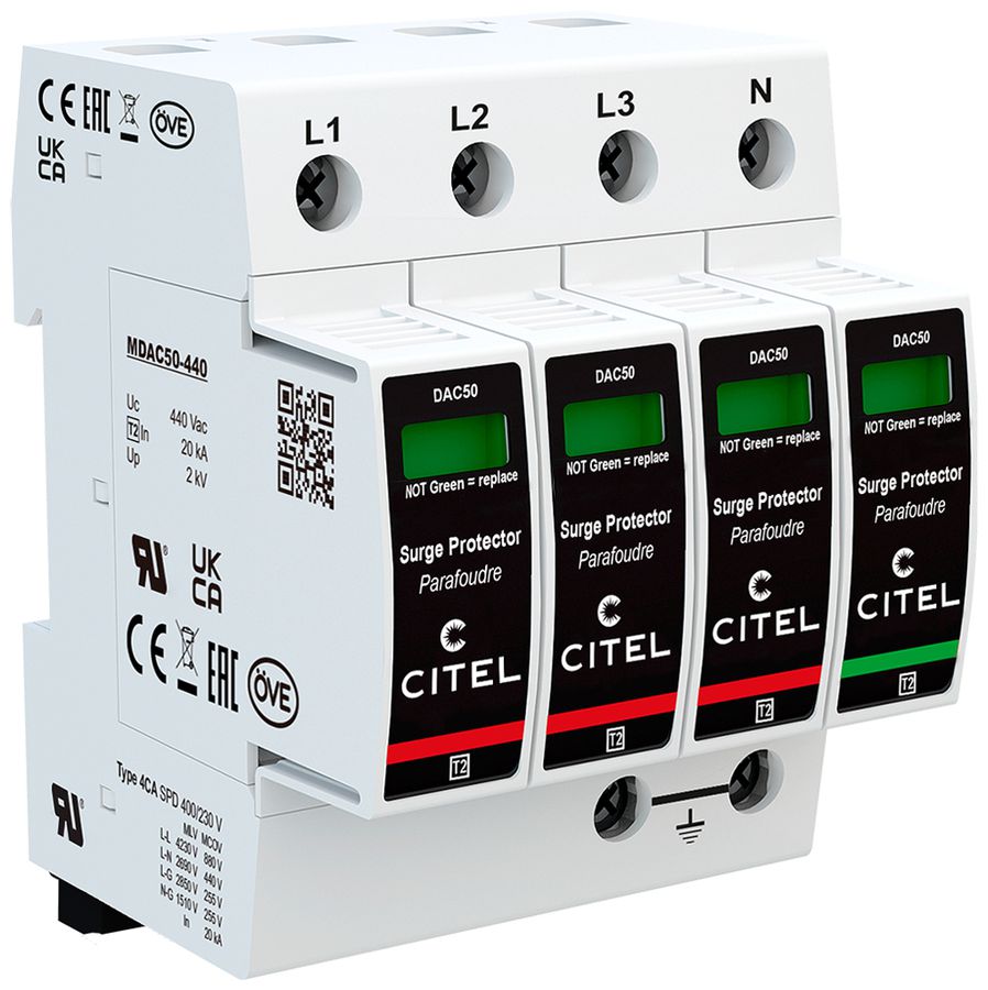 Parasurtension  Citel DAC50S-31-440, type 2, 4 pôles