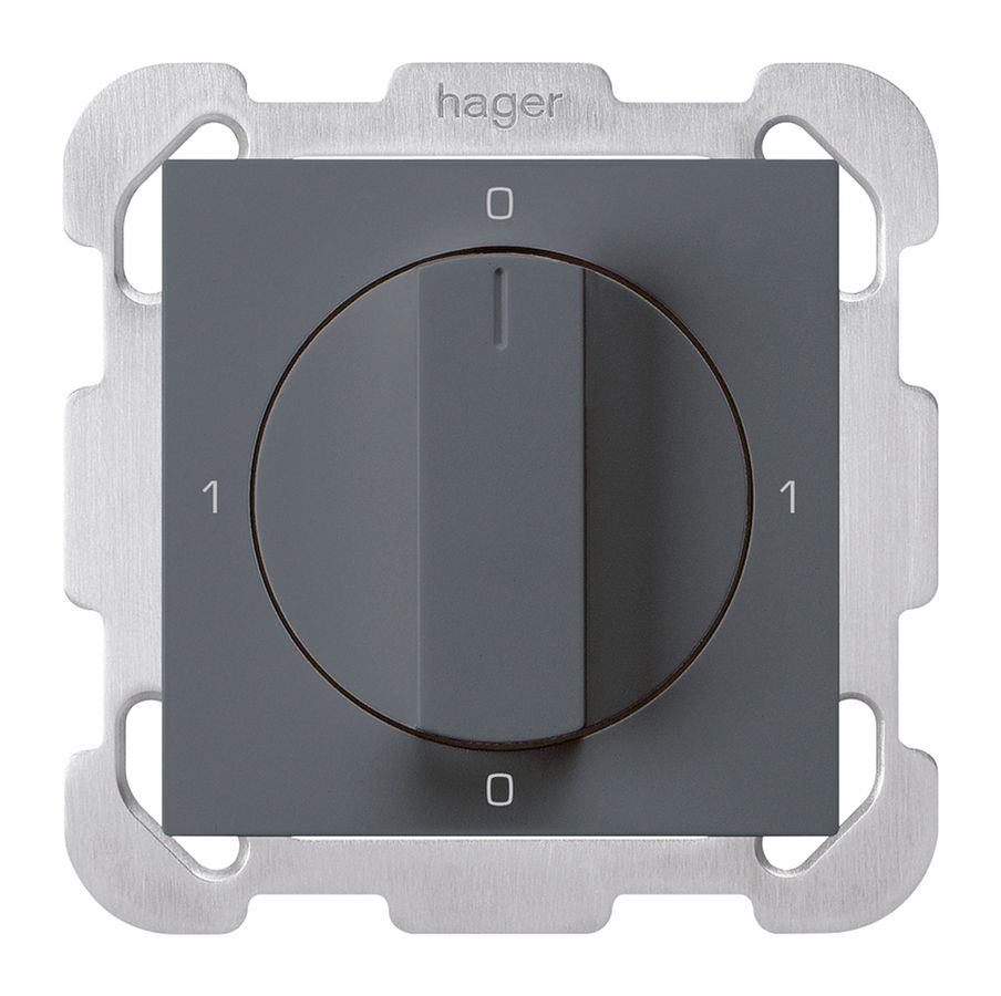 UP-Drehschalter kallysto 0/1L anthrazit mit Drehgriff