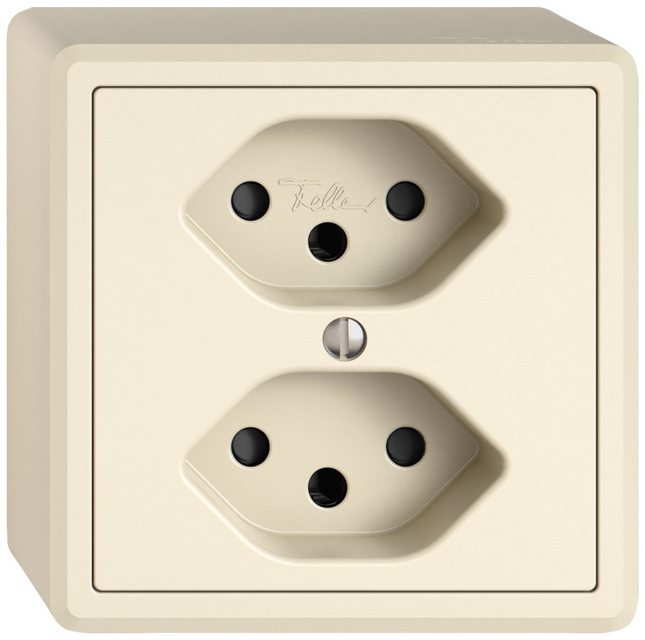 AP-Steckdose EDIZIO.liv SNAPFIX® 2×T13 mit Shutter cr