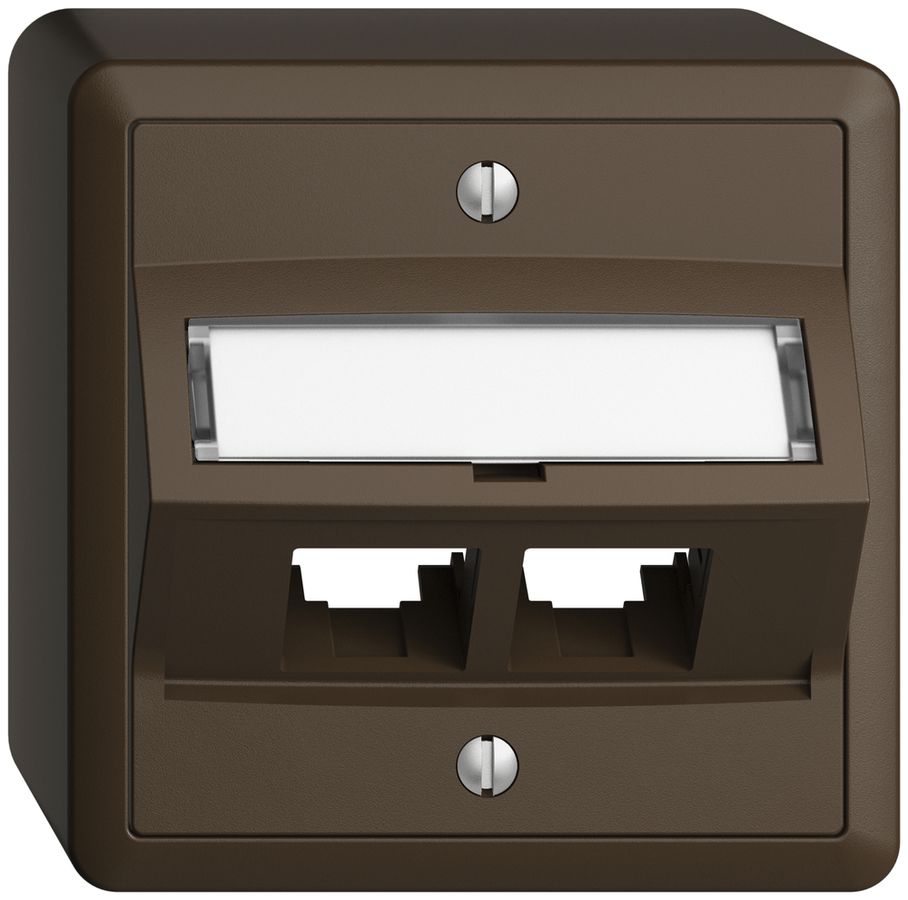 Kit di montaggio AP S-One EDIZIOdue FX per 2×RJ45 obliquo, coffee