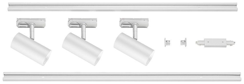 LED-Strahler-Set SLV NOBLO SPOT 19W 2250lm 927 32° DIM 1PH Ø50 ws mit Schiene
