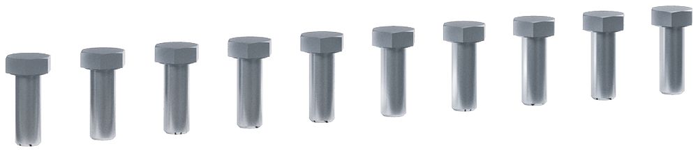 Vis tehalit M8×25mm DIN 933, en acier zingué, 10 pièces