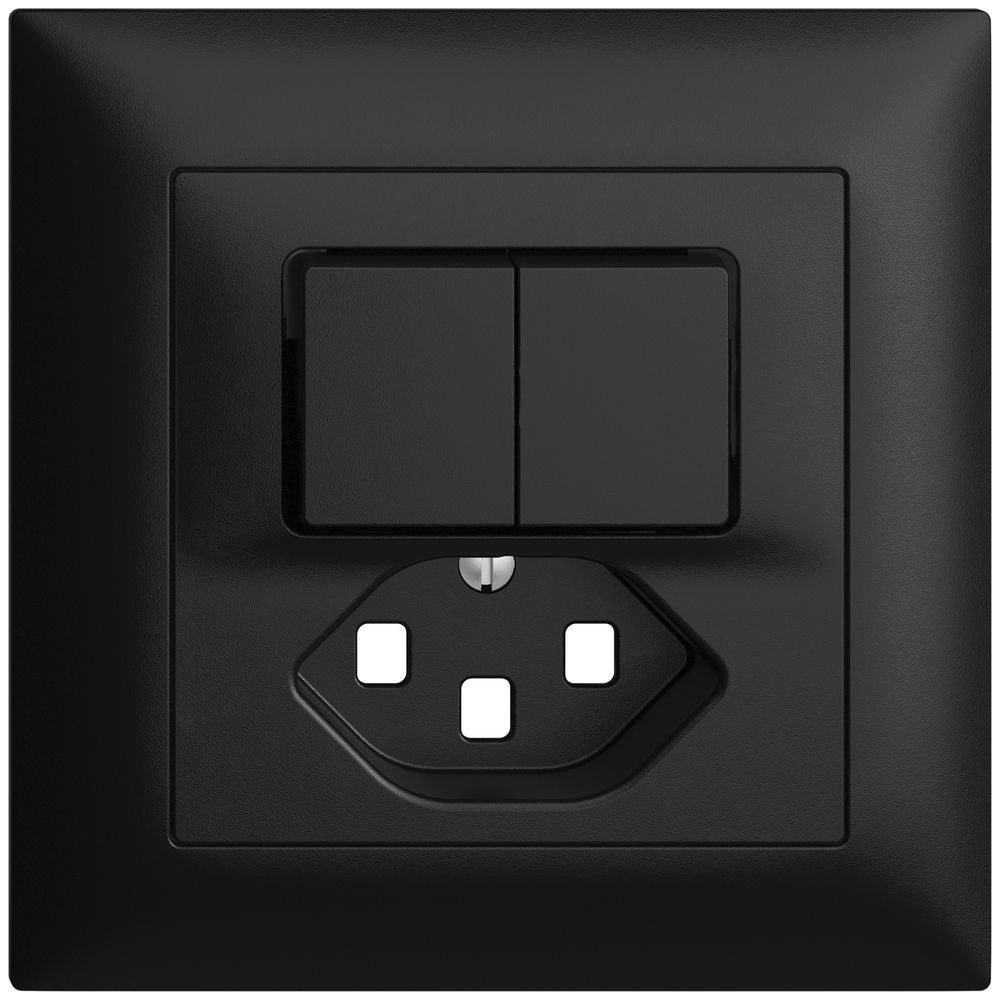 UP-Frontset EDIZIOdue T23 schwarz 88×88mm für Kleinkombi