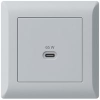 Presa di ricarica USB INC Hager kallysto.line tipo C 65W 3250mA grigio chiaro
