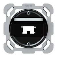 UP-Anschlussdose origin Kat.6 schräg 77×77mm schwarz