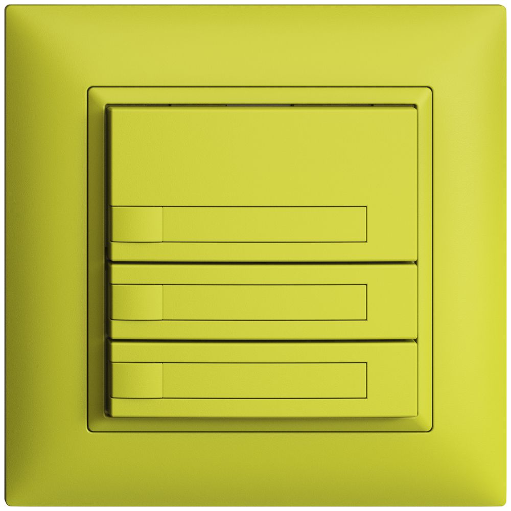 Poussoir ENC KNX 3× EDIZIOdue lemon RGB sans LED avec insert papier